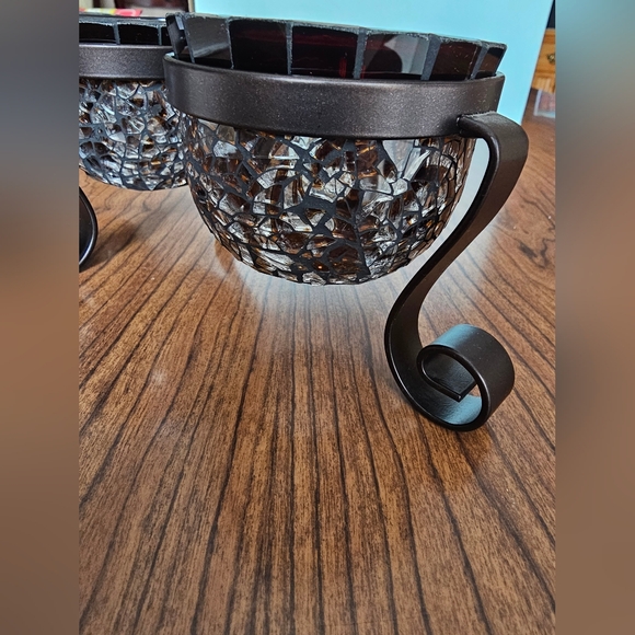 Retired Partylite Amaretto Swirl Trio Metal Candle Holder - Picture 3 of 6